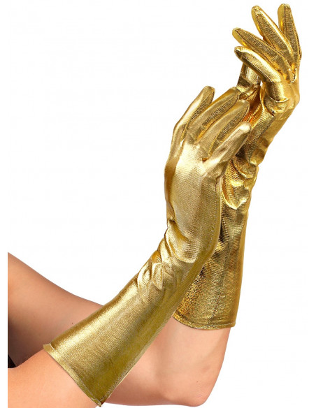 Longs gants doré 40 cm