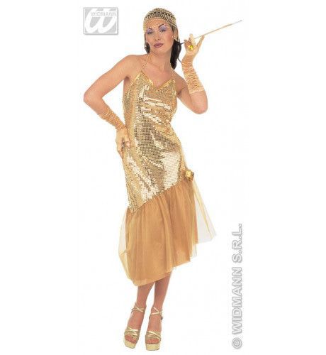 [WID35233] Lulu (Kleid Gold mit Glitzer) Größe L