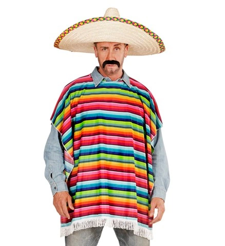 [WID42939] Mexikanischer Poncho mehrfarbig 150 cm