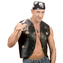 Schwarze Kunstlederjacke