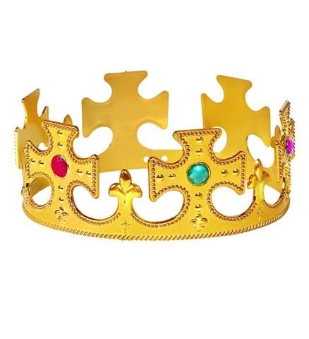 [WID45501] Gold king's crown with jewels