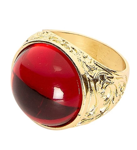 [WID46740] Gold Ring with Red Stone