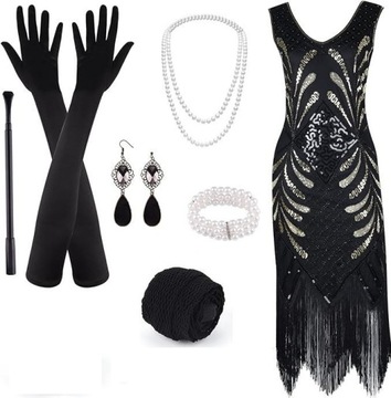 [WID46762] Set avec Collier, Boucles d'Oreilles et Bague en Perles & Strasses