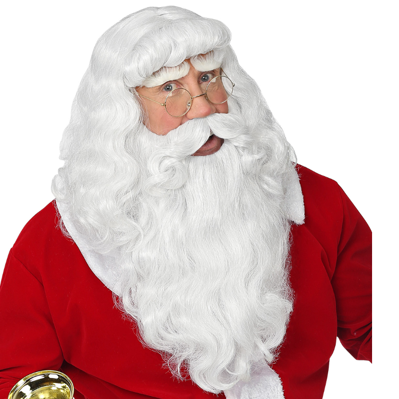 Perruque Luxe Père Noël avec Barbe et Moustache