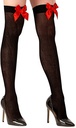 Bas noirs nœud rouge