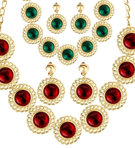 [WID5037G] Renaissance queen jewellery set, 2 assorted colours