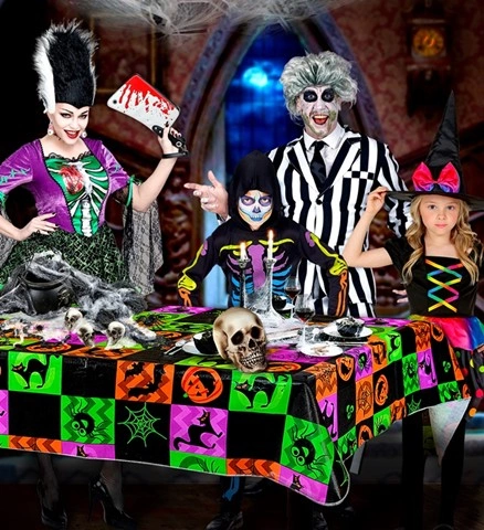 [WID51940] Bunte Halloween-Tischdecke