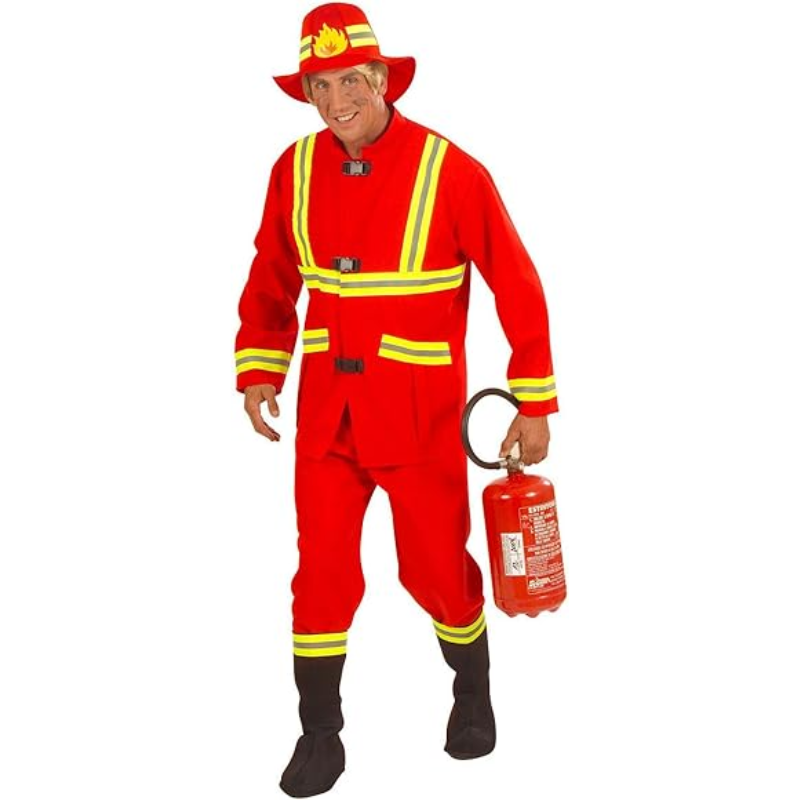 Déguisement homme Pompier rouge