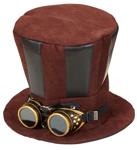 [WID60813] Steampunk Top Hat with Goggles