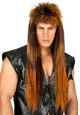 Perruque longue brune de Rocker 