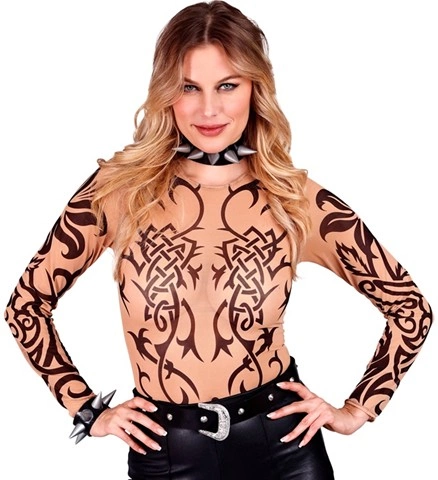 [WID7125D] Chemise tribale à motifs tatouage
