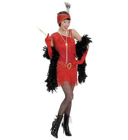 [WID73002] Rotes Charleston-Kleid im 20er-Jahre-Stil