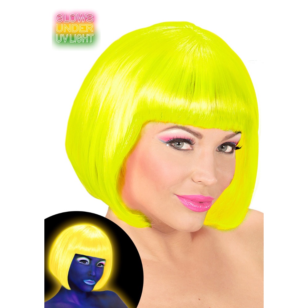 [WID74974] Perücke Valentina Neongelb Glow in the Dark