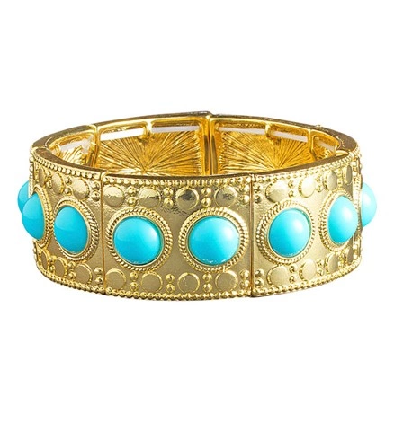 [WID7520G] Ägyptisches Armband Gold und Blau