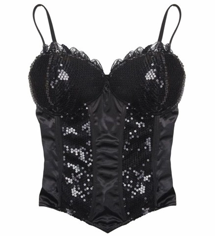 [WID7573S] Corset noir à paillettes