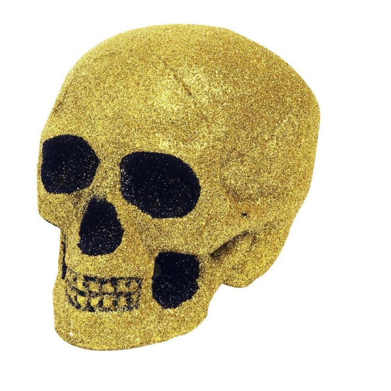 Gold Glitter Skull