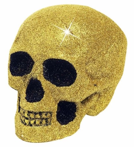 [WID7862W] Goldener Glitzer-Totenkopf