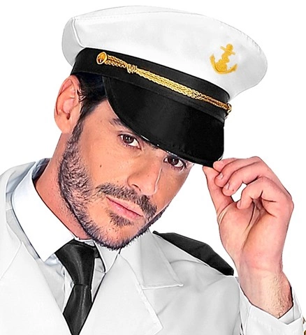 [WID8426C] White captain's cap