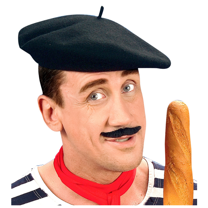 Schwarze Baskenmütze 100 % Wolle