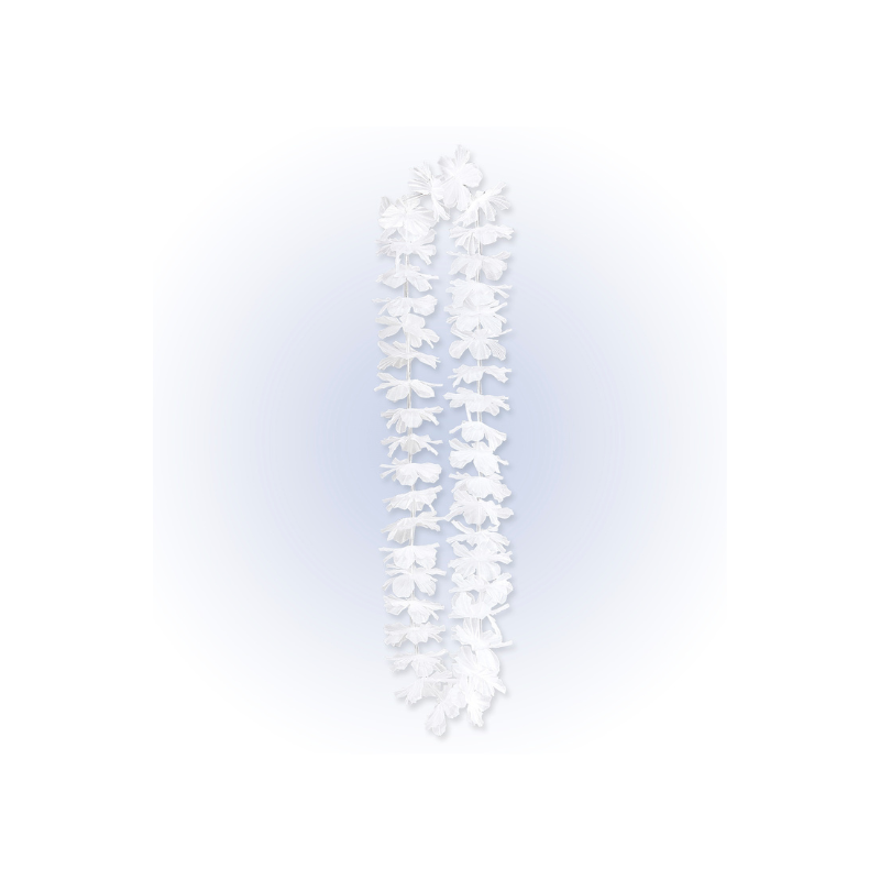 Collier Hawaiien en tissu Blanc