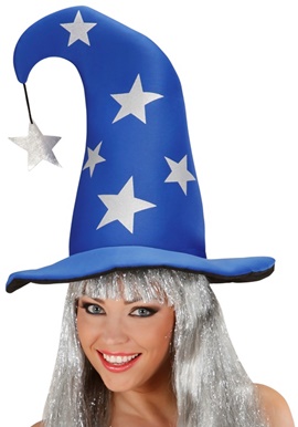 Chapeau de magicen bleu avec étoile