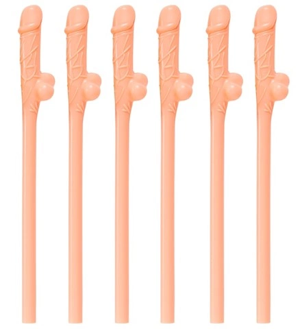 [WID9603D] Set of 6 Willy Straws