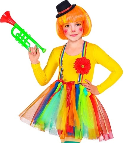 [WID96532] Clown-Set für Mädchen: Tutu, Hosenträger und Hut