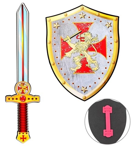 [WID97305] Crusader knight sword and shield in EVA foam