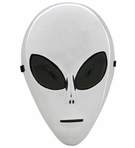 [WID9832A] Silberne Alien-Maske