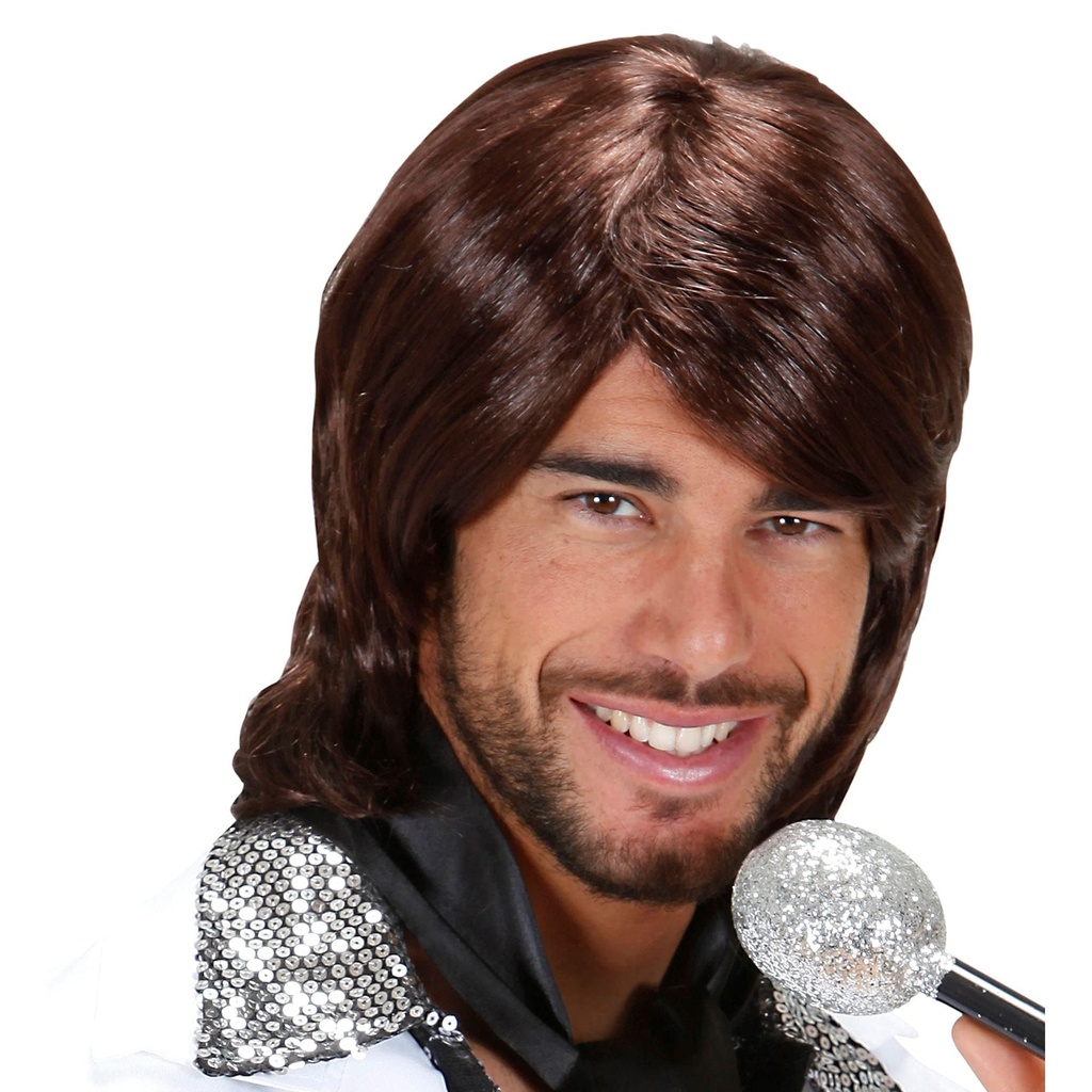 Brown 70s Pop Star Bjorn Wig