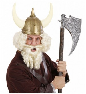 PERRUQUE ET BARBE AVEC BOUCLES PERSONNAGE BLONDE