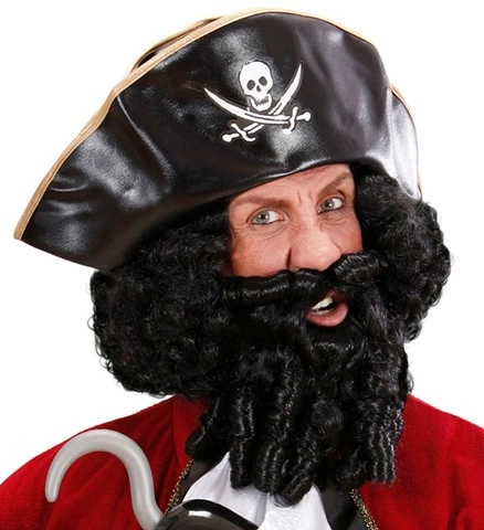 [WIDN6555] Black pirate wig and beard