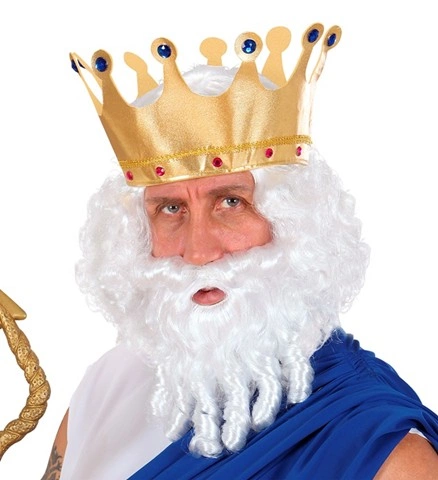 [WIDW6559] Curly wig and beard, Greek deity