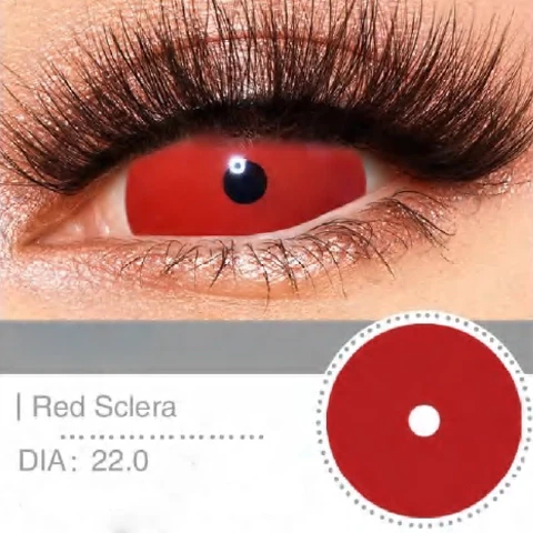 [ZOE84091541S12] Fantasie-Kontaktlinsen Sklera rot — 6 Monate