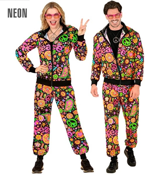 [WID45081] Hippie-Jogginganzug-Kostüm für Erwachsene (S)