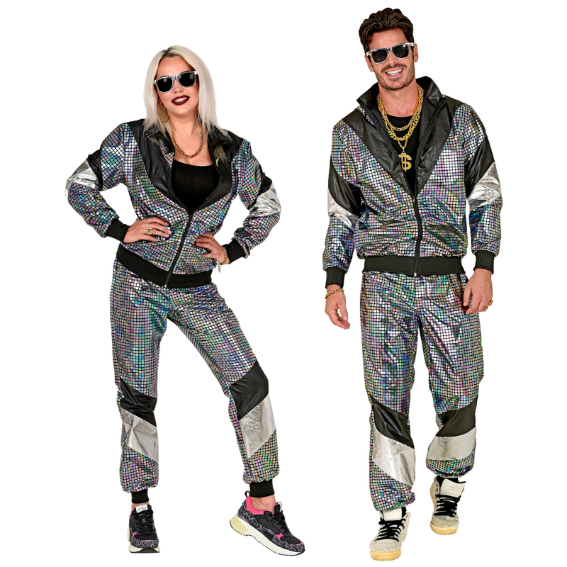 [WID11871] Déguisement adulte jogging holographique noir (S)