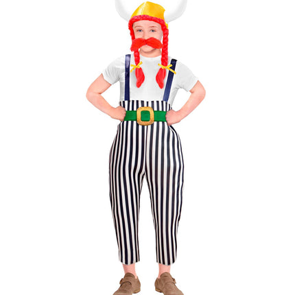 GAULOIS (pantalon avec bretelles, ceinture, casque avec tresses, moustaches) 128