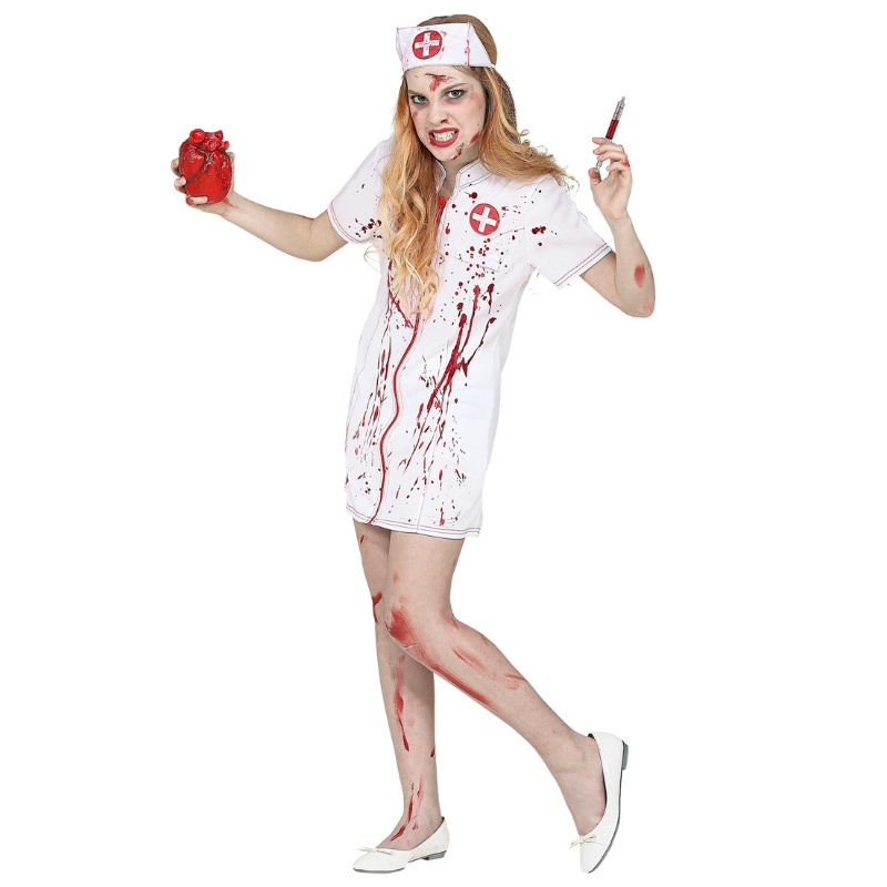 [WID99027] Zombie Nurse Costume for Girls - Halloween (140)