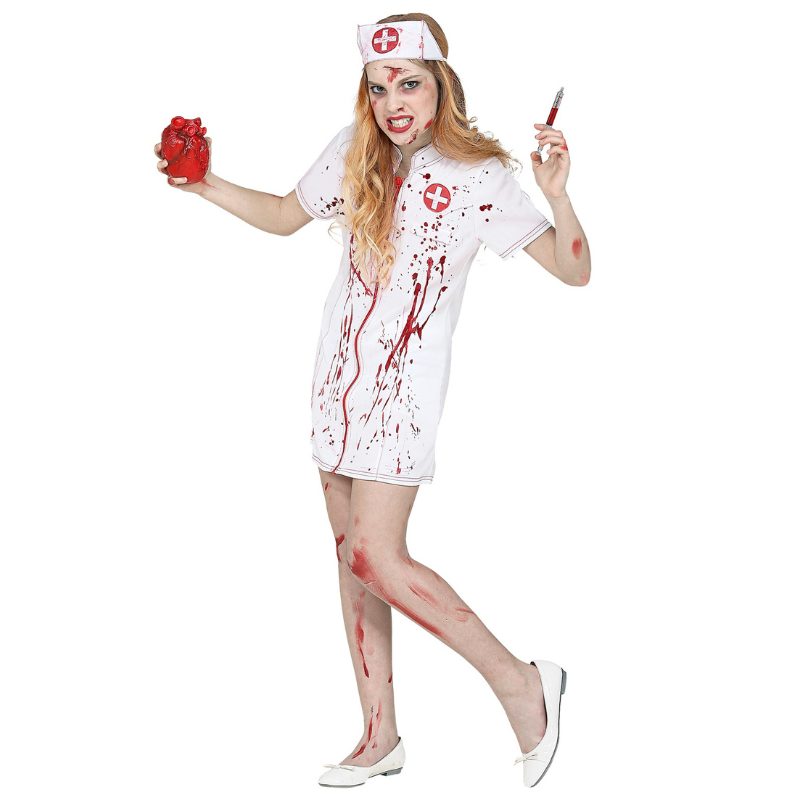 [WID99027] Zombie-Krankenschwester-Kostüm für Mädchen - Halloween (140)