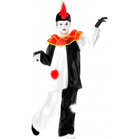 [WID38599] Pierrot-Kostüm für Jungen (104)