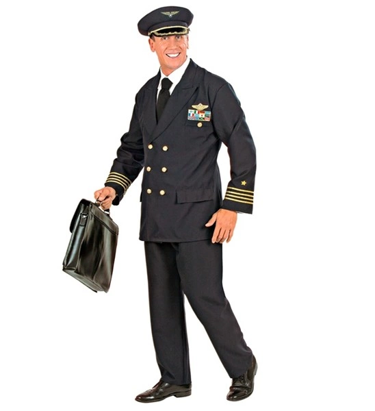 [WID57731] Piloten-Kostüm für Herren (S)
