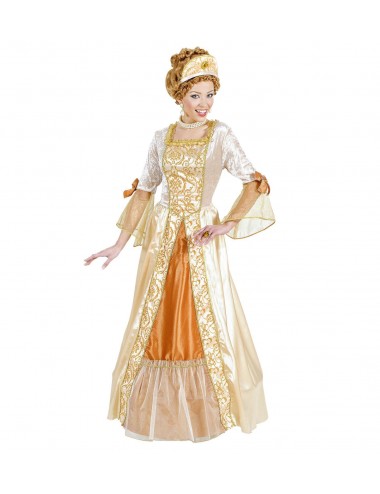 [WID72691] Women's Golden Princess Costume Long Renaissance Gown (S)