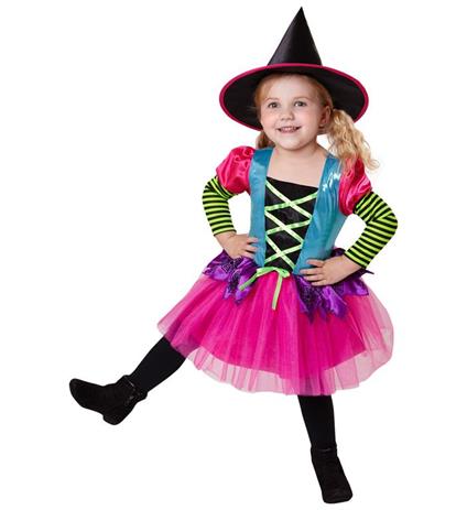 Déguisement de sorcière colorée pour fille