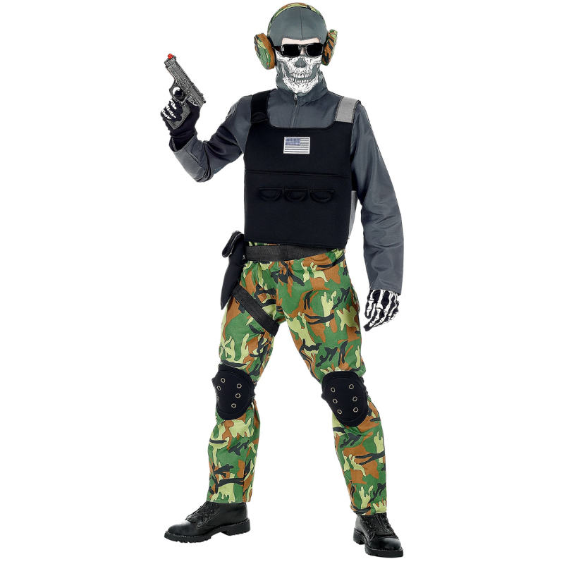 [WID00126] Skeleton Soldier Costume for Boys (128)