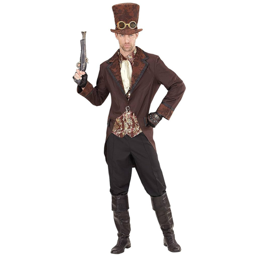 [WID96721] Déguisement Steampunk homme — redingote et gilet brocart (S)