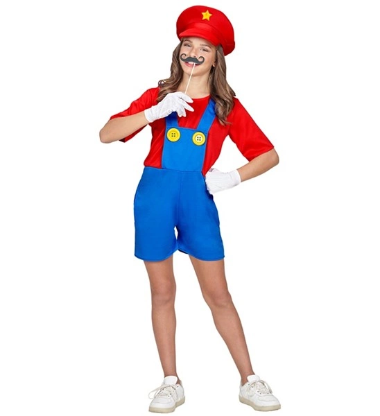 [WID08696] Plumber Costume for Girls (128)