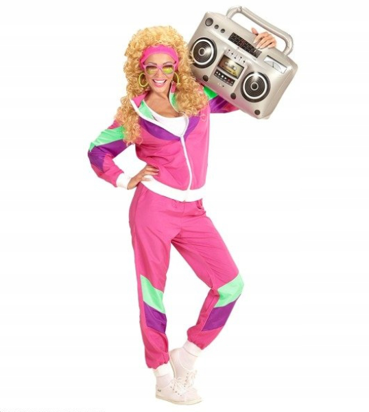 [WID98801] Kostüm Rosa Jogginganzug 80's für Erwachsene (S)