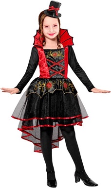 [WID07495] Costume Vampira (Robe, Chapeau) 116 cm / 4-5 ans (116)