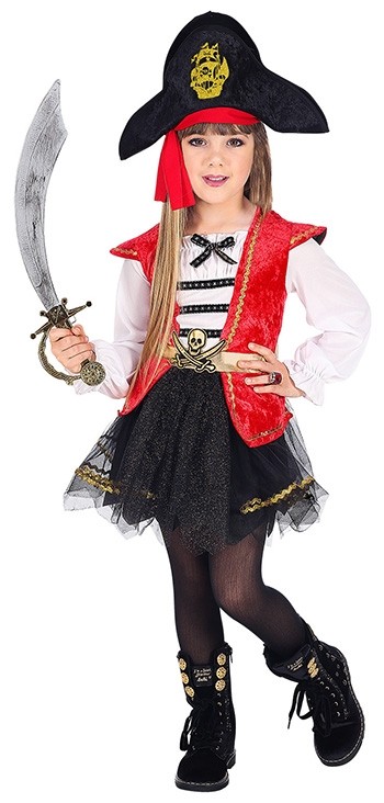 [WID06989] Piratenkapitän-Kostüm für Mädchen (104)