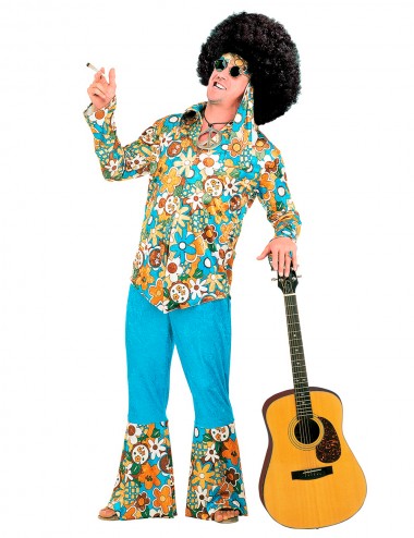 Homme Hippie (Chemise, Pantalon et Bandeau en Velours) Taille XXL